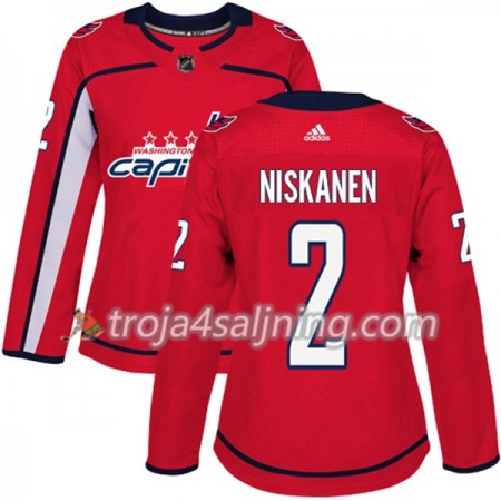 Washington Capitals tröja Matt Niskanen 2 Röd 2017-2018 Adidas Authentic - Dame NHL Tröjor